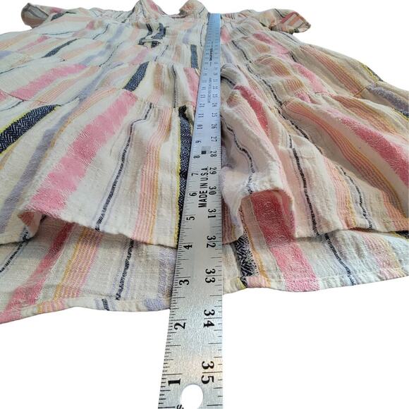 ANTHROPOLOGIE Short Sleeve Georgina Tiered Striped Shirt Dress Womens (M-Petite) - Picture 13 of 15